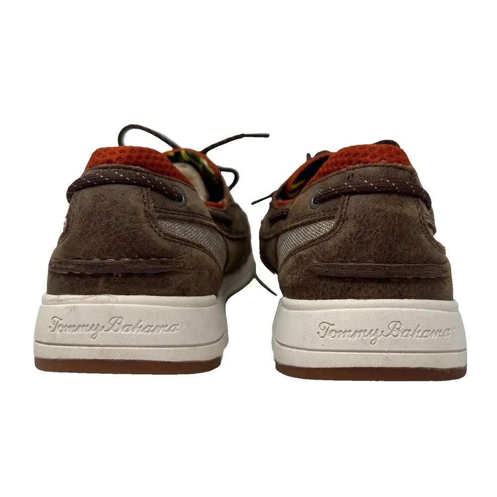 Tommy Bahama On Par Spectator Boat Deck Shoe Mens Sz 12 Brown Leather Tropical